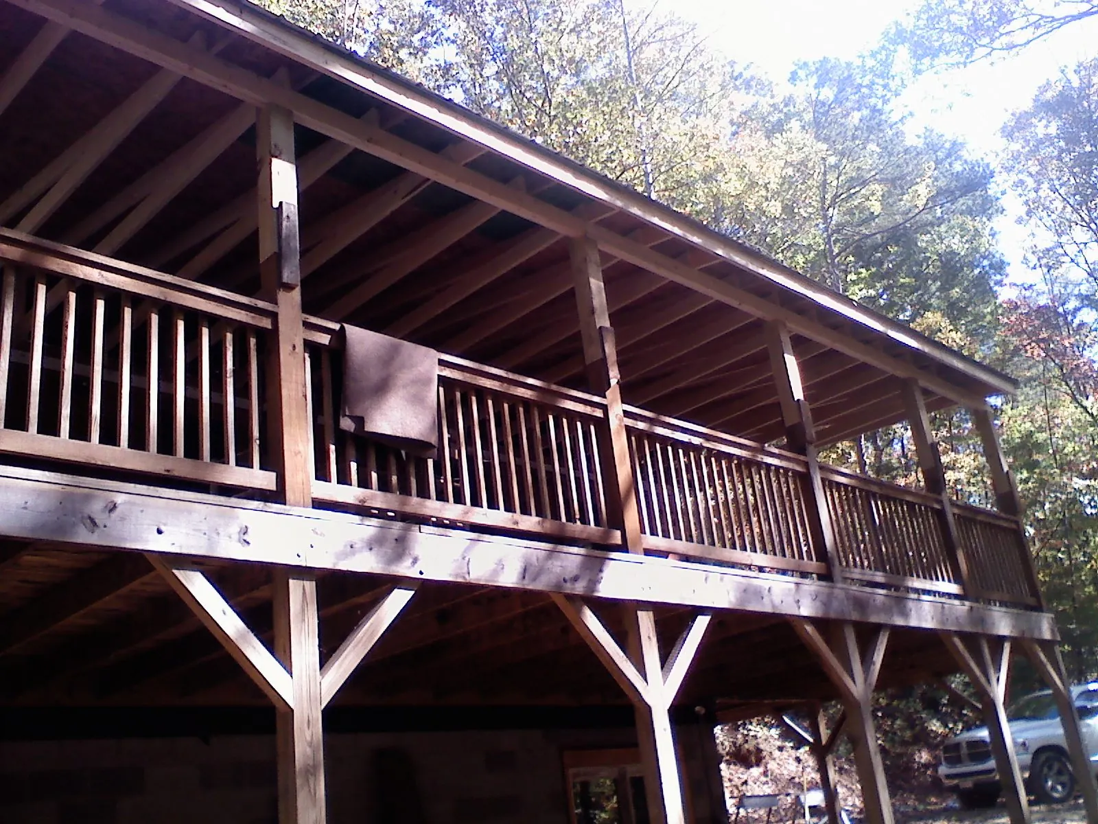 Timber framing under a new elevated porch and deck — Roof Leak Repair in Mayodan by Roofing Brothers